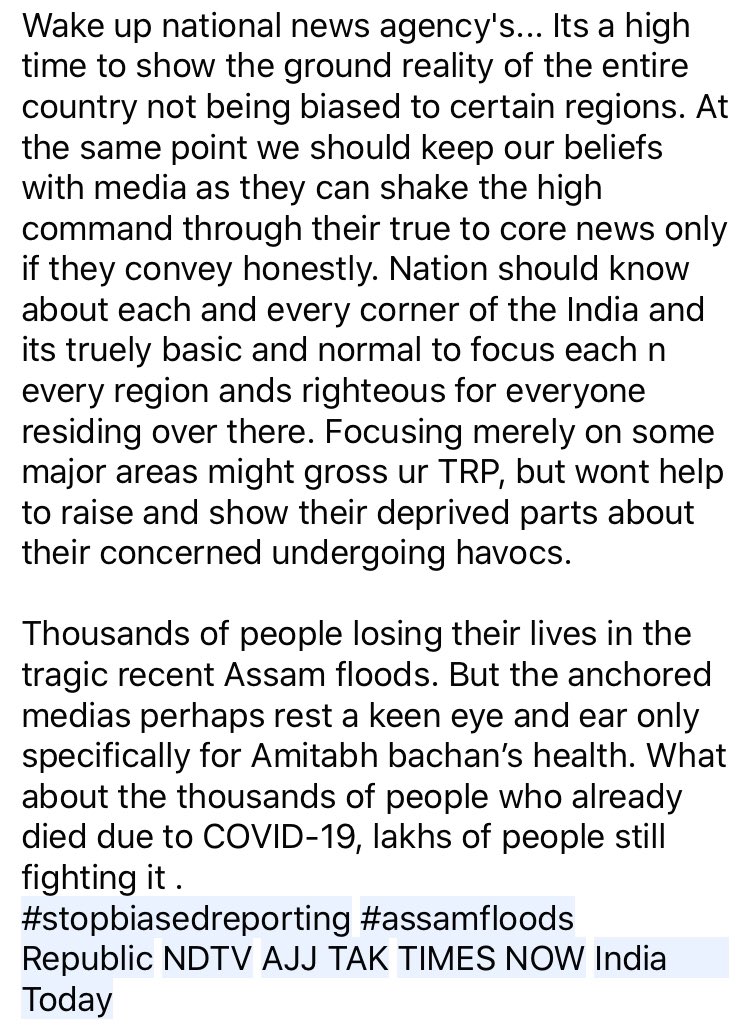 ricky3feb's tweet photo. Please Wake Up...!!! 

#stopbiasedreporting #assamfloods 
@republic @AJJTAK @TIMESNOW @htTweets @IndiaToday https://t.co/7yOnsZI7Zz
