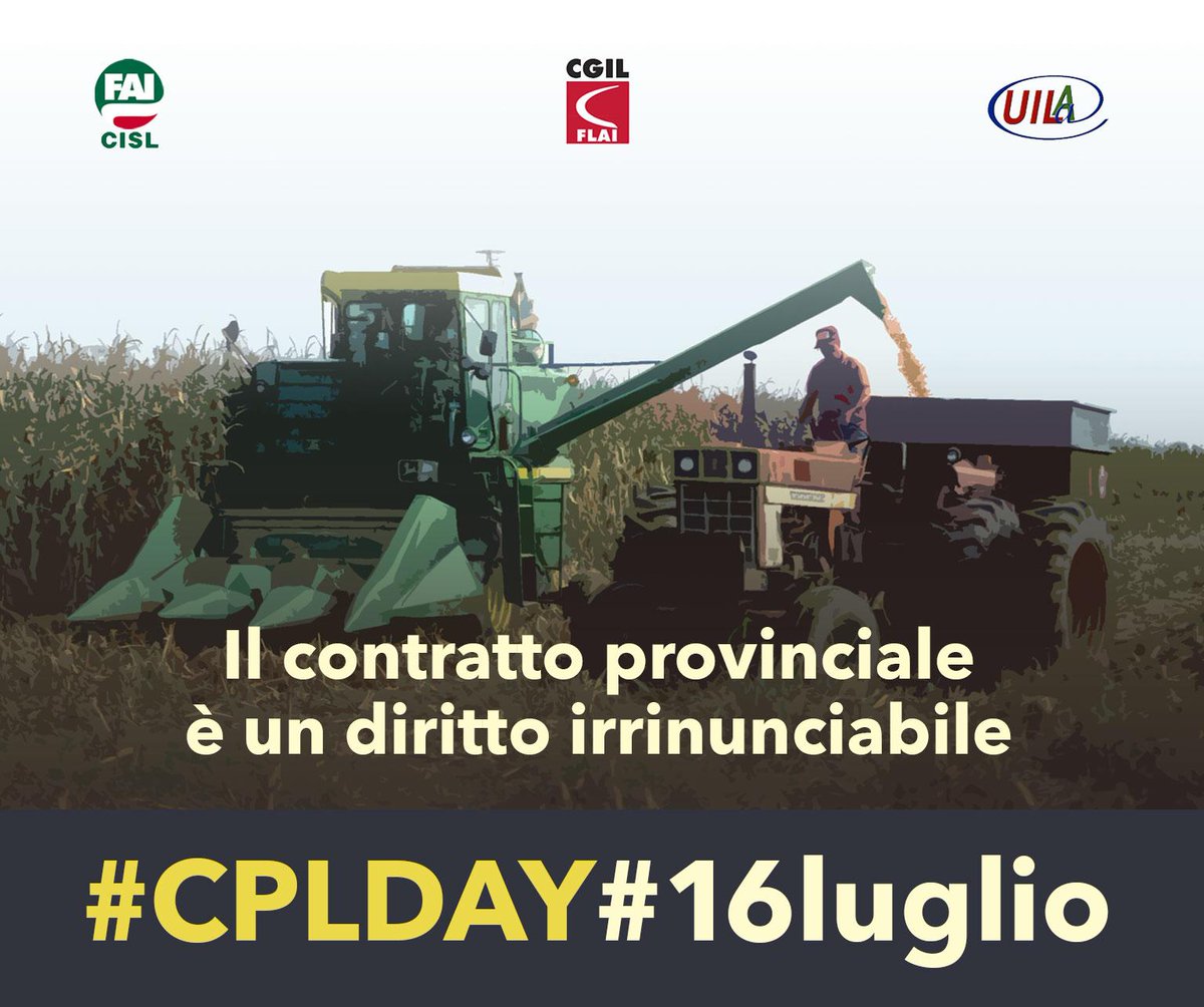 fai_cisl's tweet photo. #CPLDAY #16luglio 
I contratti provinciali di #lavoro garantiscono diritti e dignità nella nostra #agricoltura https://t.co/yoQ11ZkoG3