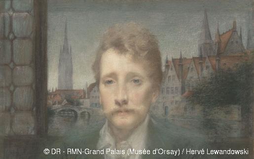 El #poeta belga Georges #Rodenbach va néixer #taldiacomavui de 1855 a #Tournai. En aquest retrat que li va fer Lucien #LevyDhurmer ca.1895 es fa referència al llibre que el va fer famós, fixa’t bé en el fons, saps quin és? Trobaràs la resposta (en cast.) a musee-orsay.fr/es/colecciones…