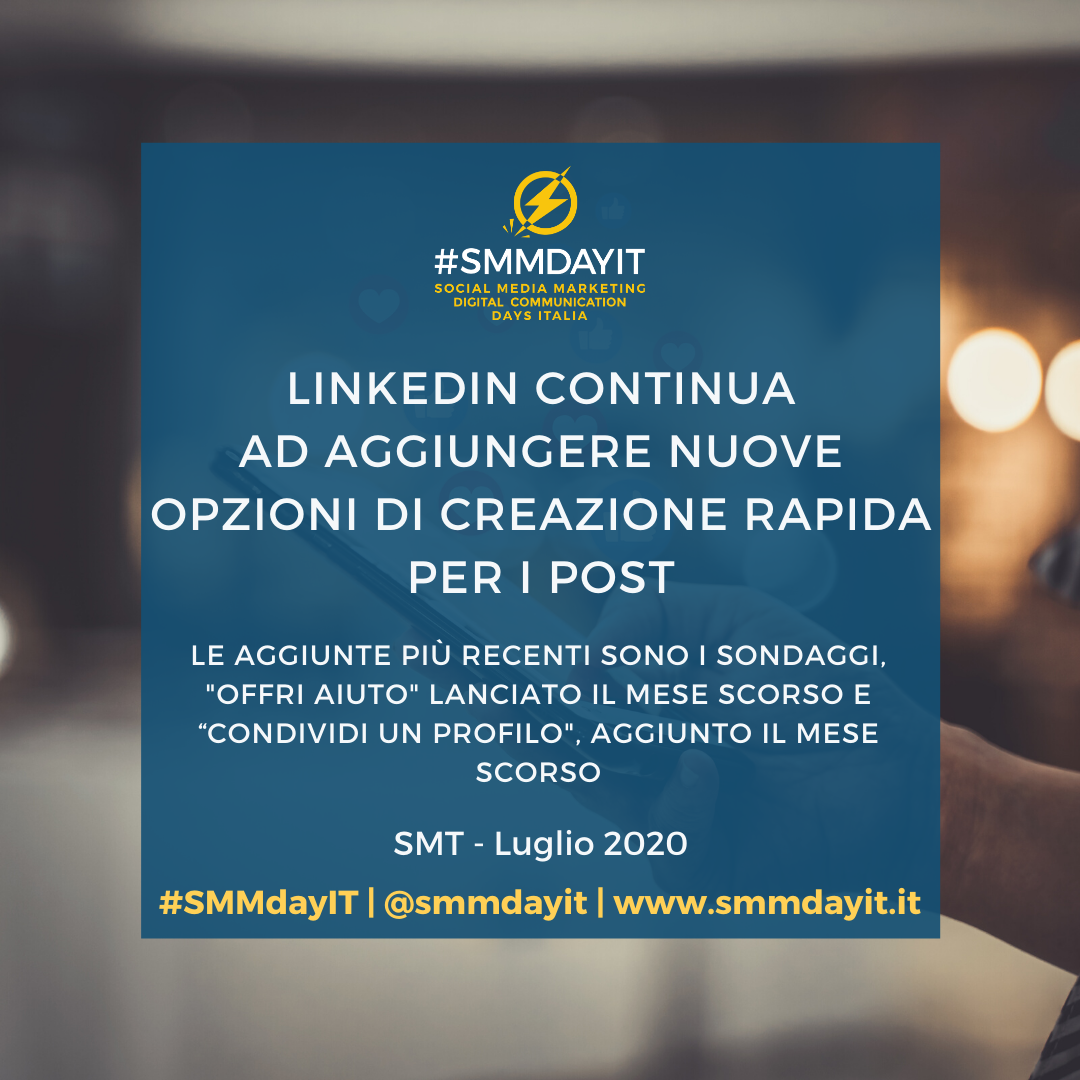 smmdayit's tweet photo. #SocialNews | #LinkedIn continua ad aggiungere nuove opzioni di creazione rapida per i post
La maggior parte degli utenti ha a disposizione sei diverse opzioni di creazione di post
Link al post completo #SMMdayIT
https://t.co/Le6DVLetGM https://t.co/9dX0ODxMw7