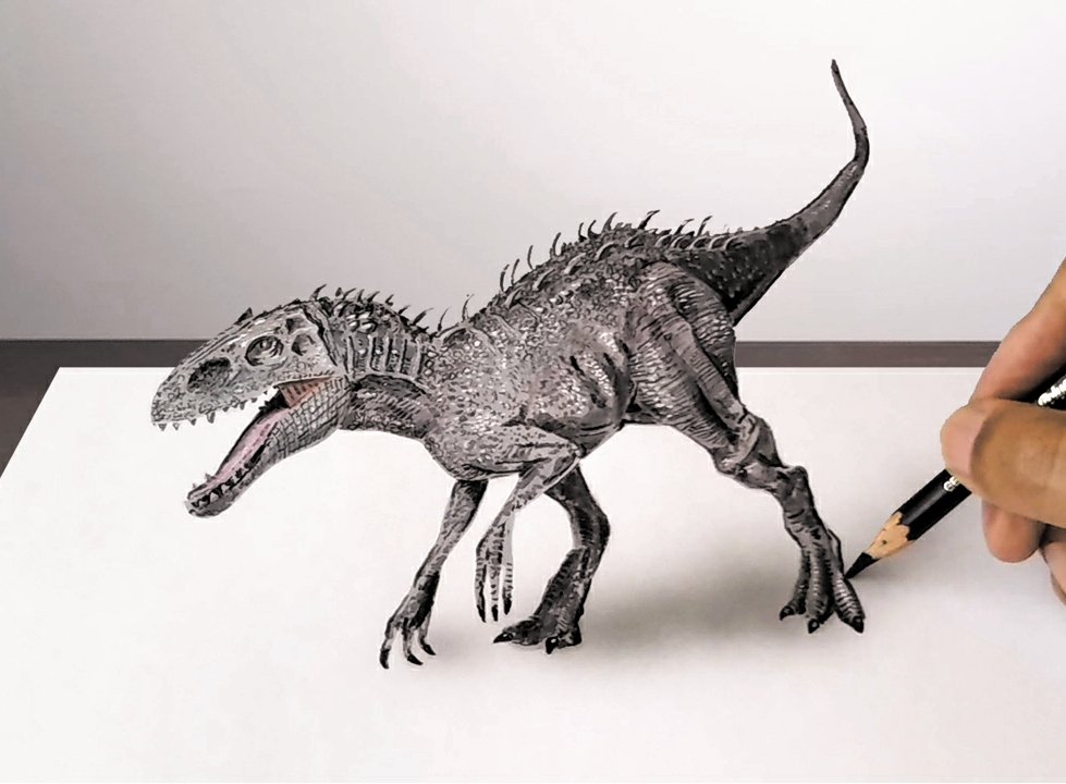 今日は私が大好きな恐竜を描きました。ジュラシックワールドに出てくるインドミナスレックスです。#イラスト好きな人と繋がりたい #絵描きさんとつながりたい #アナログ絵描きさんと繋がりたい #恐竜　#ジュラシックワールド ＃インドミナスレックス 