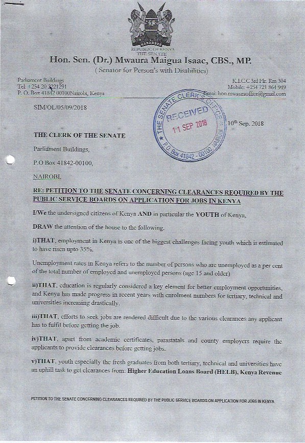 cbs_ke's tweet photo. The Sh1,000 clearance certificate fee waives from HELB for non-beneficiaries has Come at the right time but are no jobs. 

ANYWAY thanks to the nominated senator Hon. Isaac Mwaura, this was his Brainchild. https://t.co/xvem72eDoE