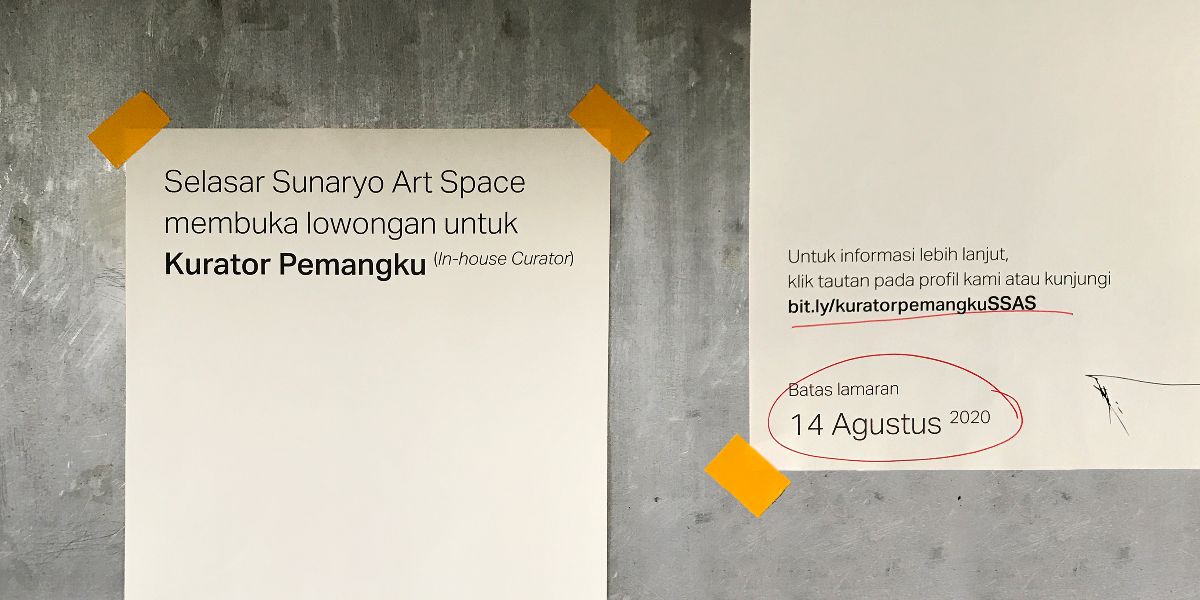Lowongan Kerja: Kurator Pemangku (In-house Curator) | Selasar Sunaryo Art Space - mailchi.mp/59573e325d7e/l…
