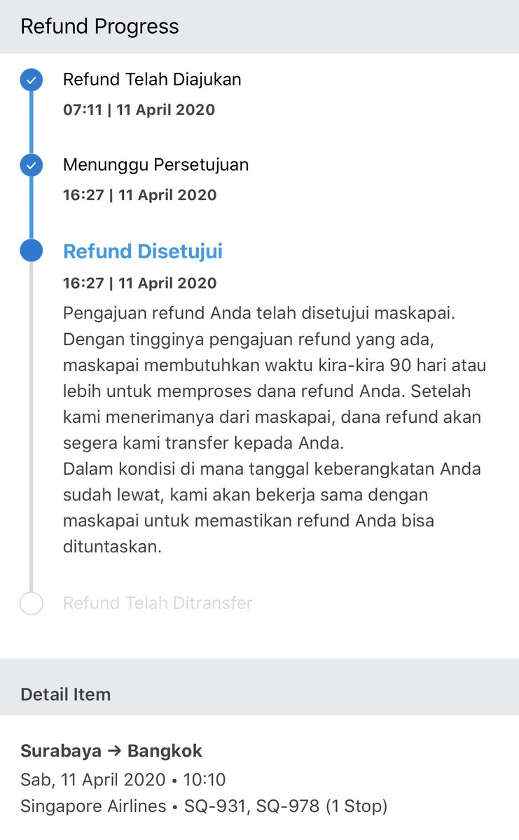 greatcnyo's tweet photo. @traveloka sudah 90 hari lebih tapi masih belum dapat refund. Atau jangan - jangan lebihnya itu adalah 1 tahun? 😭 https://t.co/KlMnVnHJxU