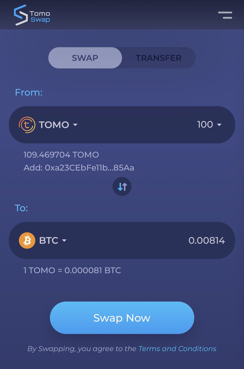 longvuong22's tweet photo. Swap TOMO-BTC-USDT inside TomoWallet. Thanks to @SwapTomo https://t.co/wIM0uXm2SI