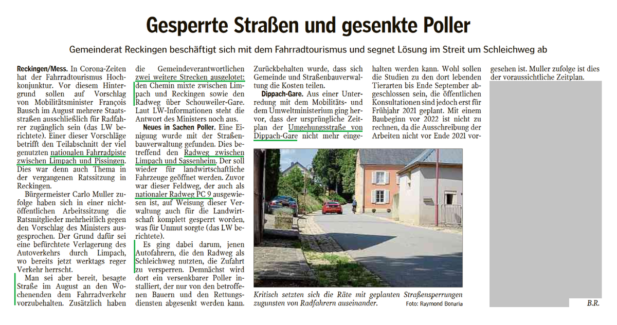 luxembourgize's tweet photo. Bollards option to avoid parasite car traffic on bike path network (#PC9Lux) and maybe some #Vëlosummer itineraries.
#ReckangesurMess #Limpach #Sanem #Dippach https://t.co/O5Wm26Zh3M