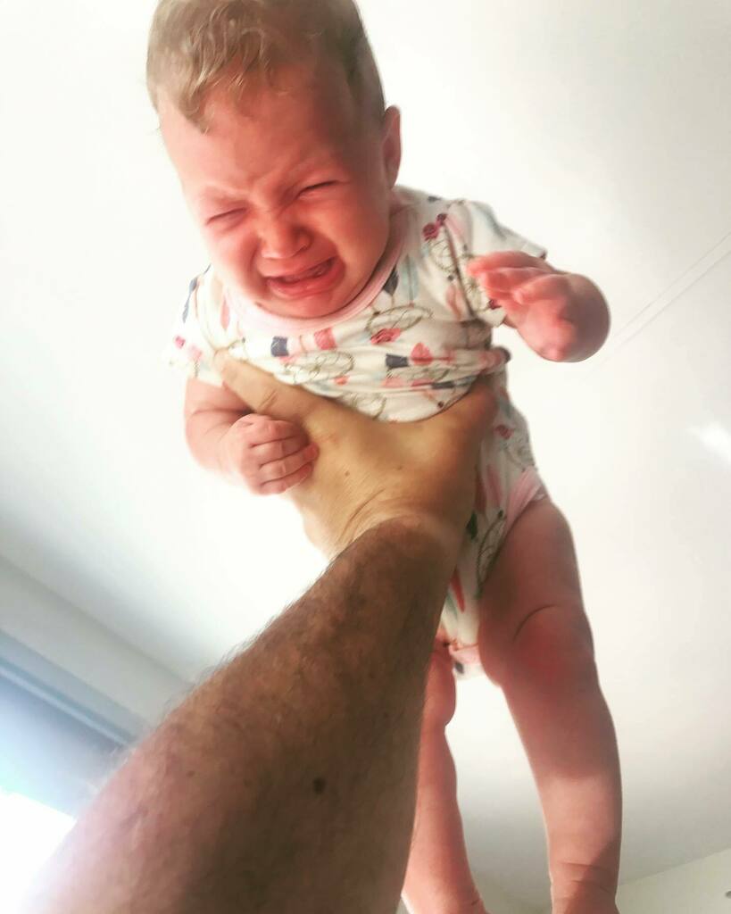 jewlicious's tweet image. NOT a good method for burping baby. Sorry #MayaMonkey #DadFail