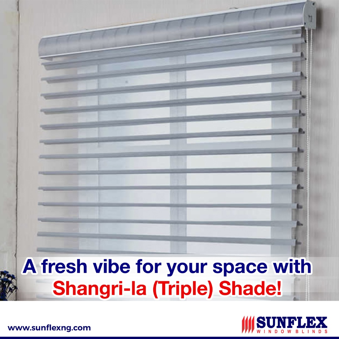 SunflexBlindsNG's tweet photo. Our #Shangri-la (Triple) Shades/Blinds enhance natural daylighting, guarantee privacy and give your home a fresh vibe.

Want your space to look  stunning? Contact us today with these details:
Phone/WhatsApp: 08023117304
Email: info@sunflexng.com

#windowblinds #interiordesign https://t.co/C4wzvFYf1Y