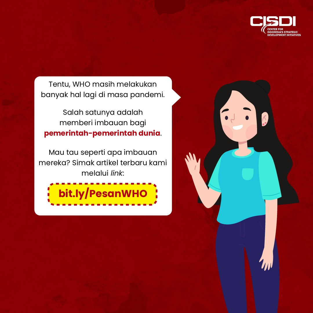 CISDI_ID's tweet photo. [Simak Artikelnya!]

Mau tahu juga informasi yang lebih lengkap soal rekomendasi WHO bagi pemimpin dunia? Baca artikel kami melalui link:

https://t.co/2oJHWbN2Ax
https://t.co/2oJHWbN2Ax
https://t.co/2oJHWbN2Ax

#SuperheroCOVID19 https://t.co/b5AmYJOIOe