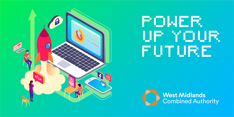 WestMids_CA's tweet photo. There has never been a better time to #PowerUp Your Future 🚀

Stay up to date with all the latest digital skills updates and training offers, sign up to our quarterly newsletter: https://t.co/wDxBWBh4lC 

#WMStrong #DigitalSkills #WMDigital https://t.co/ZqedtZz7JG
