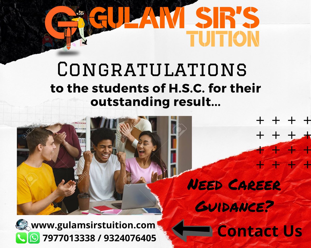 gulamstutorials's tweet photo. Many Congratulations to all the students of HSC for their outstanding results...

Follow for more updates.

DM or visit our website for more information https://t.co/0CSzp2QW8G https://t.co/kIZjymbdV6