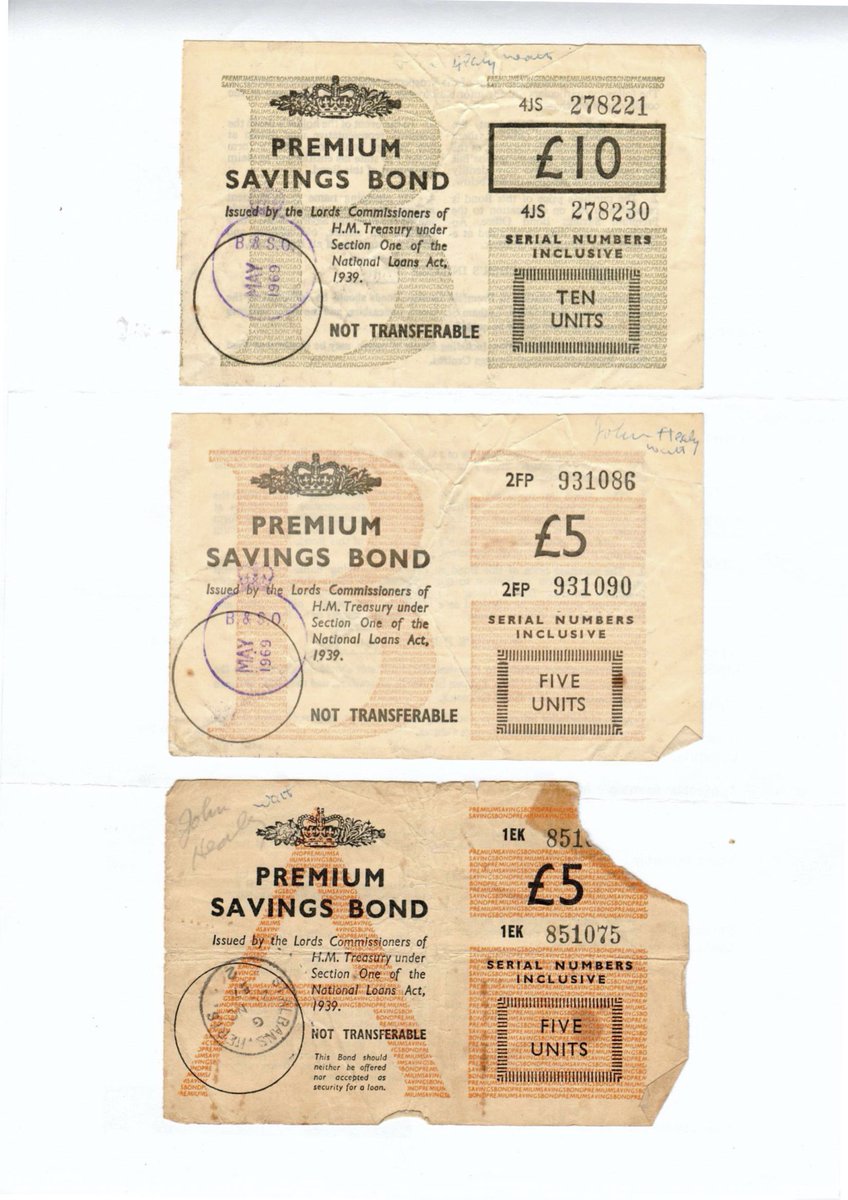 Wattbetter's tweet photo. @nsandi I have old premium bonds from 1957 &amp; 1969. How do I check these or convert to a savings account? https://t.co/tmQMHl2h0l