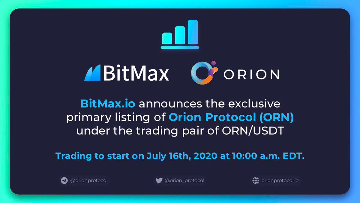 CryptoDiamonds's tweet photo. A 💎 in the making will list on @BitMax_Official today.

@orion_protocol is a decentralized DeFi ecosystem:
- $381K MC / $10M IMC
- Partnerships with @ElrondNetwork @holochain @wanchain_org 
- Oversubscribed Private Sale

With such a low MC $ORN will fly!

Not financial advice. https://t.co/cYfPsUbkxd