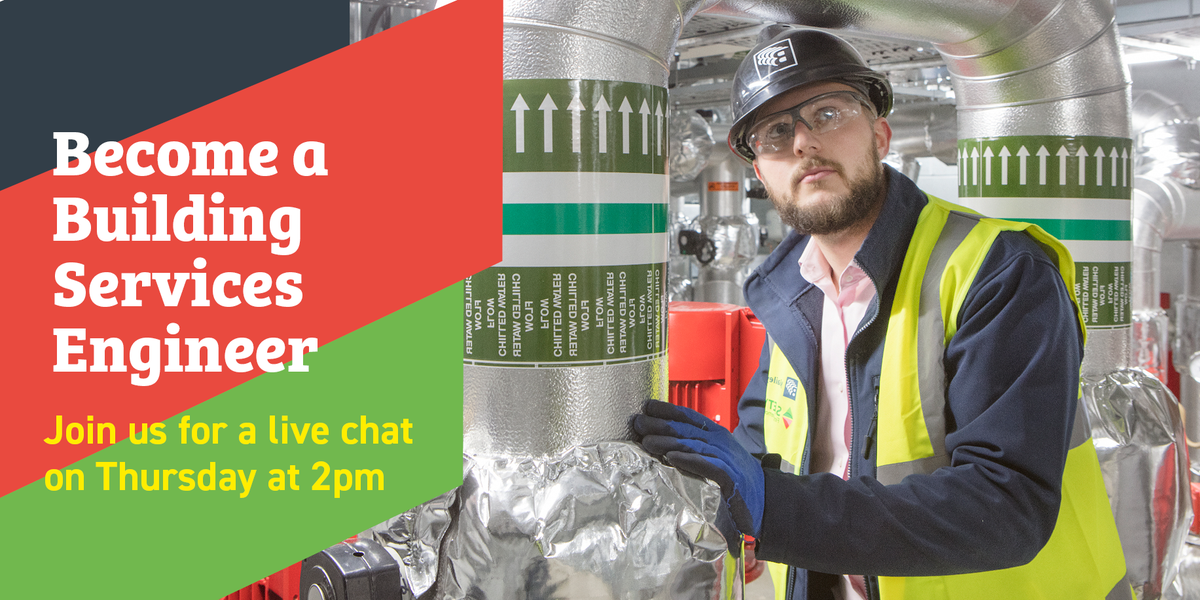 WeAre_LCB's tweet photo. Building Services Engineers create plumbing, ventilation, lighting, air conditioning, telephones, heating, and loads more.
Listen to a lecturer talk about how to get into the industry and ask questions on our Live Chat today at 2pm! #HEWeek @GoHigherWY https://t.co/EAY7P0gsjK