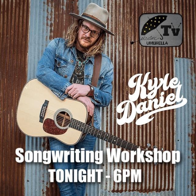 electricbrolly's tweet photo. Excited to welcome @kyledanielmusic into the #electricumbrellaTV zoom room to lead a bonus #songwriting workshop with our creative community. Our goal? To nail another track for our new album! Join us on FB live or ZOOM via https://t.co/ckKfm72v1q #countrymusic #LDarts #HYOC2020 https://t.co/iNSTfe6AMe