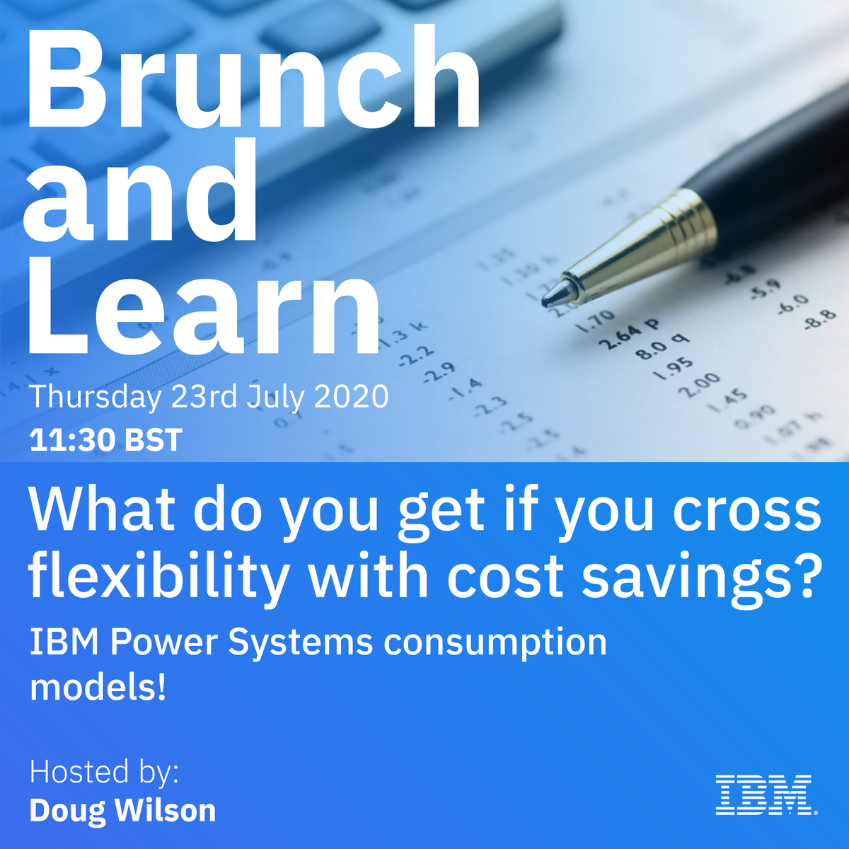 What do you get if you cross #flexibility with #costsavings?
IBM Power Systems Consumption Models!🥁 

Join #BrunchandLearn with Doug Wilson on 23/07, 11:30am to discuss both Power Private Clouds and the Consumption Model: ibm.biz/Bdq8wX

#IBMPowerSystems #CloudComputing
