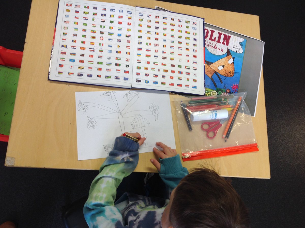 YsgolCC's tweet image. We&apos;ve been drawing pictures of Colin the cat&apos;s world journey in a box, using atlases to research the countries. #colinandthesnoozebox #leighhodgkinson #hubschool