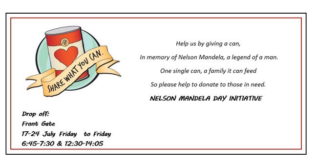 KingEdwardPrep's tweet photo. To acknowledge this special occasion, please assist our School by supporting the #NelsonMandelaDay initiative. Your contribution will go a long way in ensuring those less fortunate have something to eat. @KingEdVIISchool @OldEdsJhb https://t.co/Nbk4SaZFYp