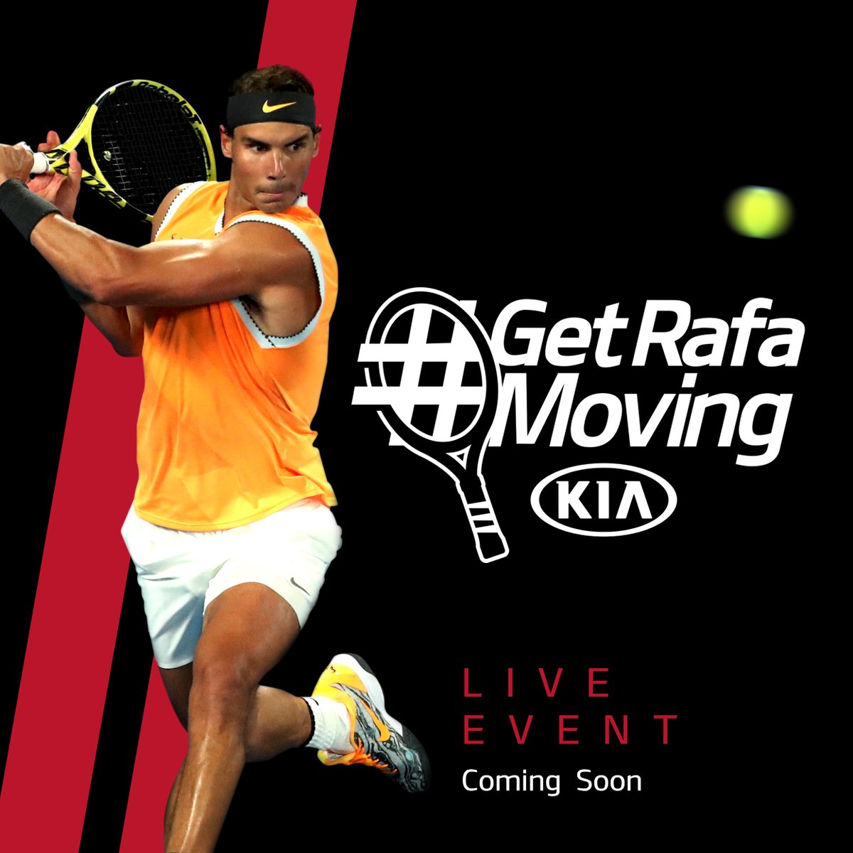 Kia_Worldwide's tweet photo. Tennis is coming back, so to help @RafaelNadal get ready we’ll
be hosting an interactive live event, #GetRafaMoving. Coming soon! https://t.co/NrhfpC1lHP