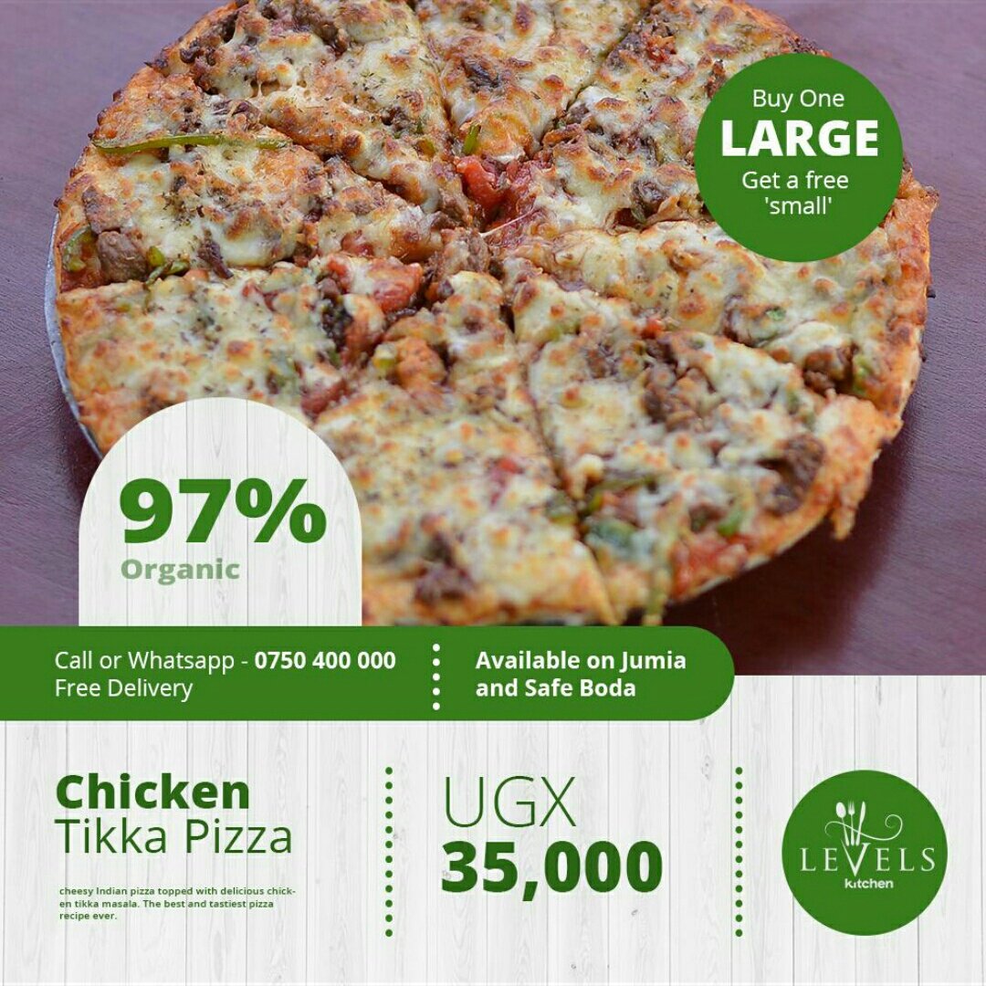 Levels_Ug's tweet photo. PIZZA CRAVINGS?? We got you! Buy one and get an extra free! 
#LevelsKitchenNow #pizzathursdays https://t.co/KeLbjT0IRR