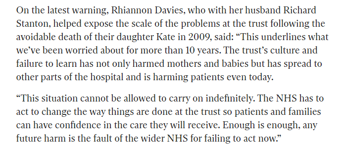 Powerful statement from Rhiannon Davies, who has been highlighting concerns about culture and care at Shrewsbury for 10 years: