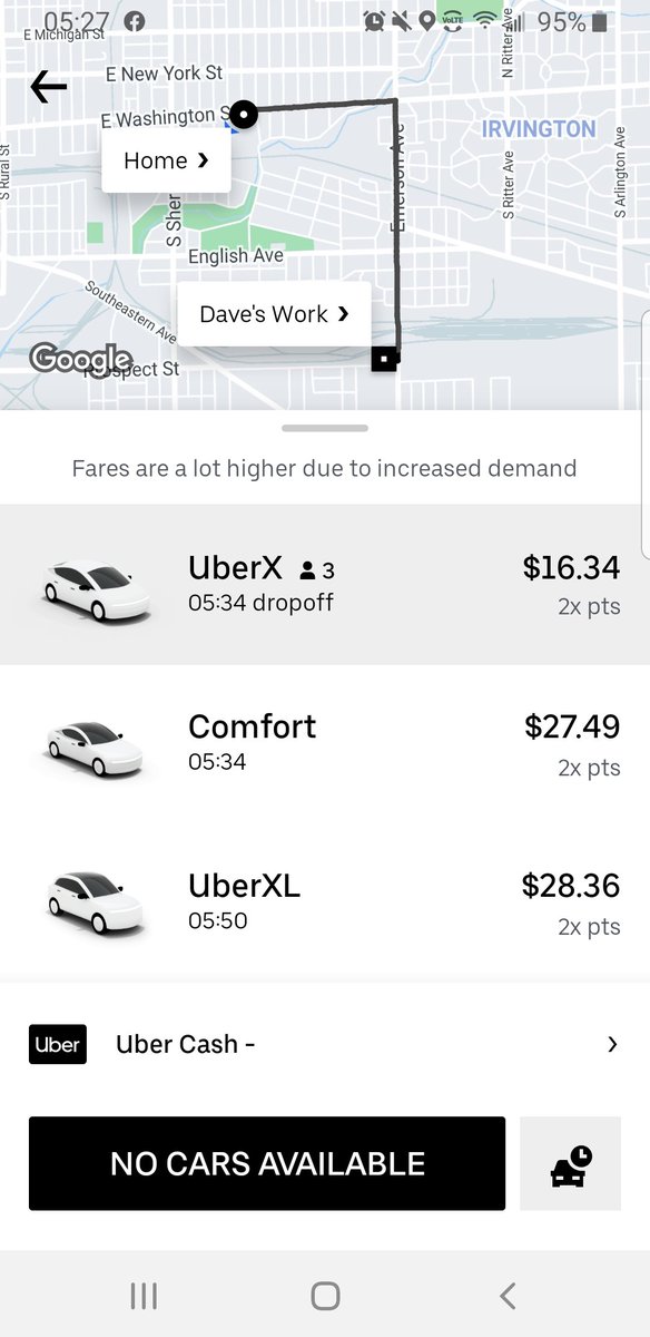 13_scotland's tweet photo. @Uber $16.34 for a 5 minute ride!? This is getting ridiculous. https://t.co/0nYOuaaoiv