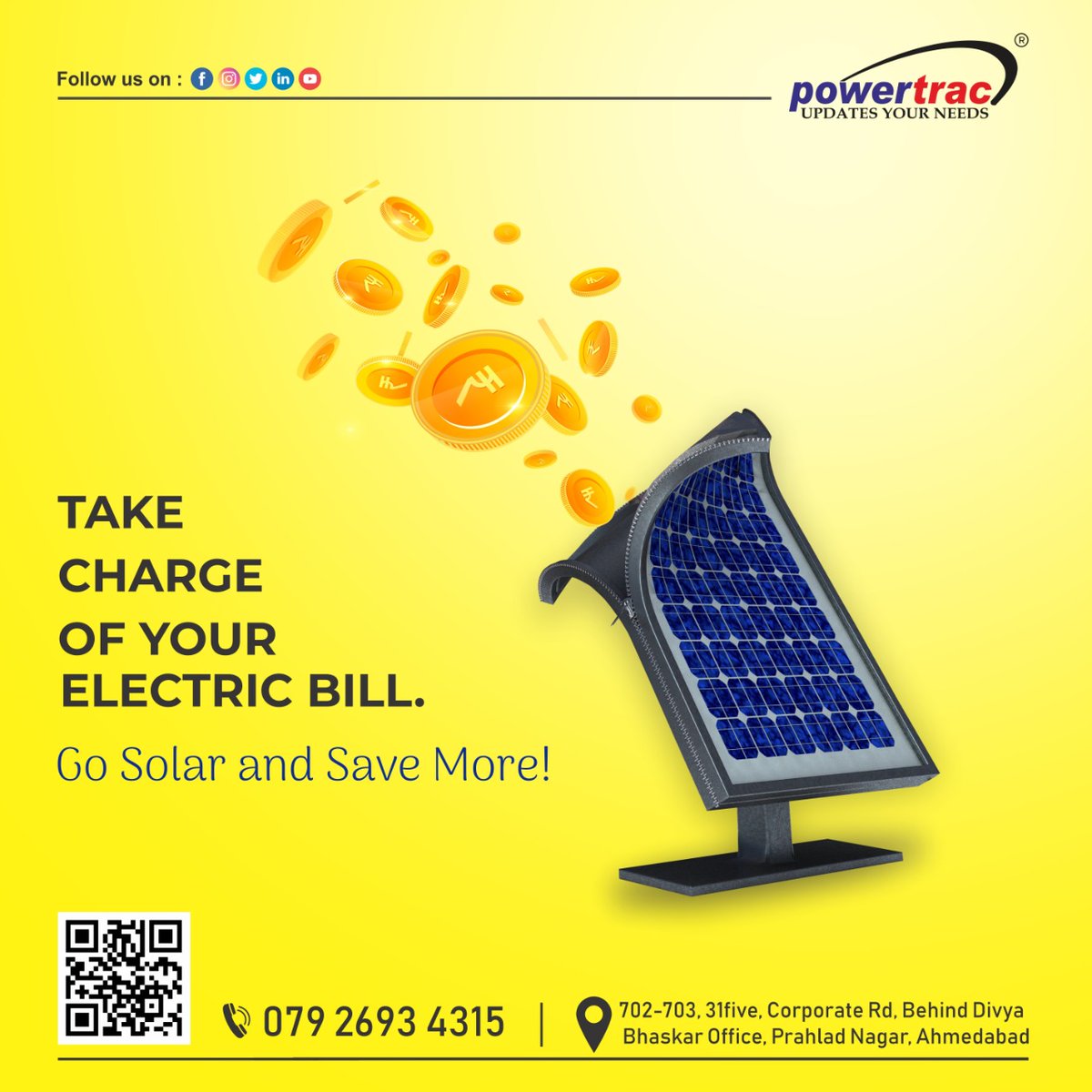 PowertracGroup's tweet photo. Are you worried about your light bills that keep rising every month?

Install our Solar Panels so you can forget about them and Save More!
.
.
.
.
.
.
#SolarSystem #SolarPower #SolarPanel #EcoFriendly #GreenEnergy #PowerTracSolar #PowerTracIndustries #powertracgroup https://t.co/8CkMbPtz8u