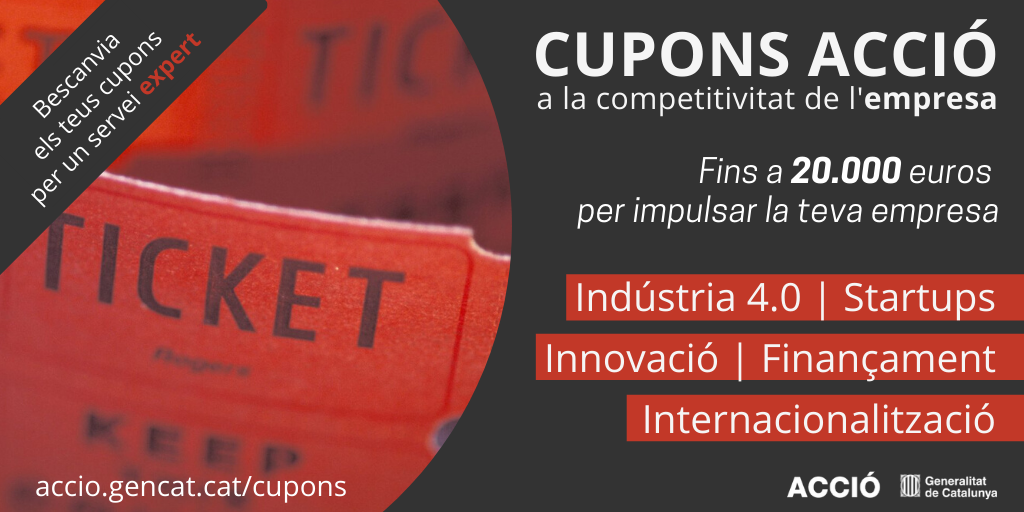 📣 Vols un ajut directe per fer més competitiva la teva empresa? Prepara't per demanar els #cuponsACCIÓ! 

✔️ Podràs rebre subvencions de fins a 20.000 euros!

Consulta les bases ⬇️
accio.gencat.cat/ca/serveis/inn…