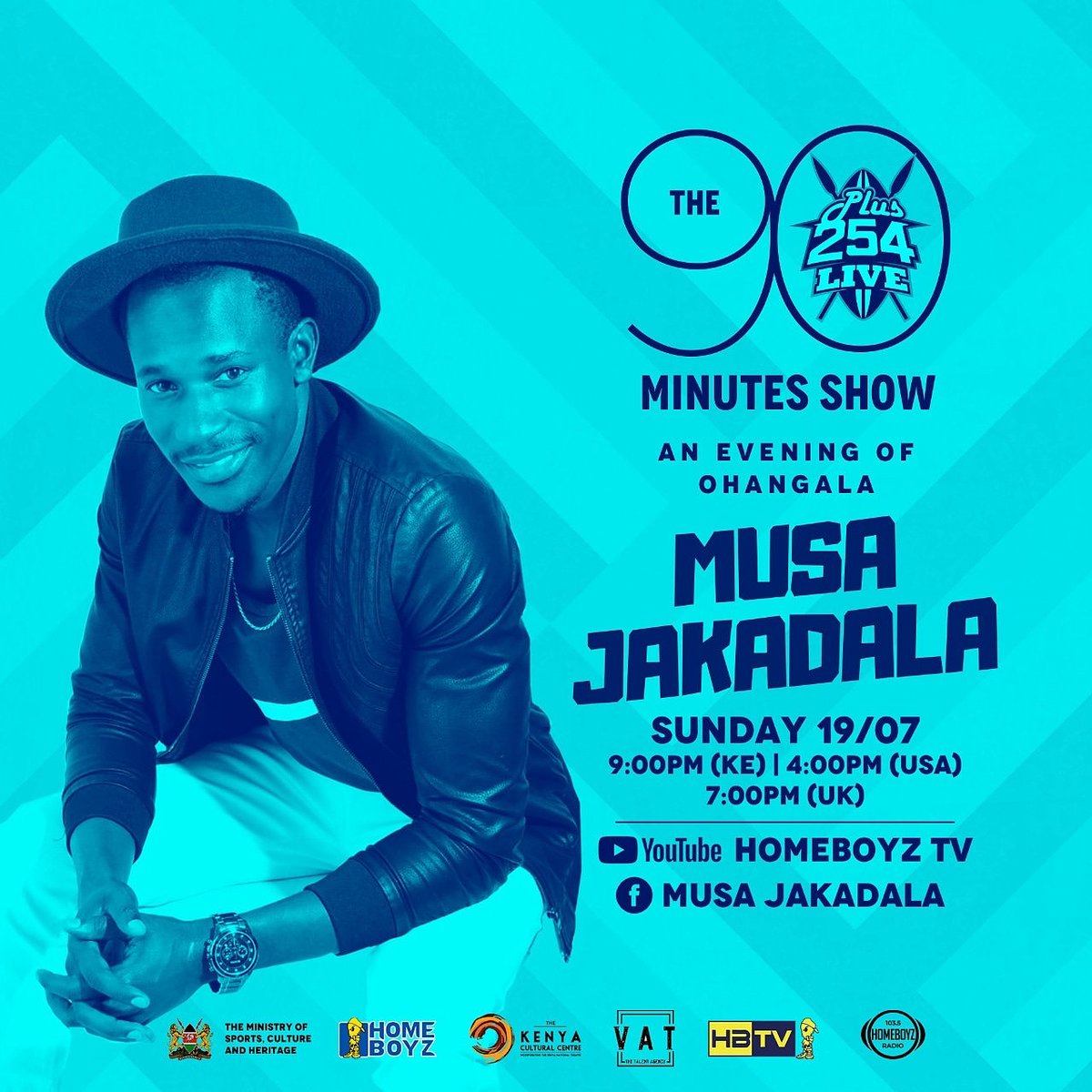 plus254live's tweet photo. This Sunday, on the 90 minutes show, we bring you @musajakadalla Live on Homeboyz Tv YouTube channel, starting 7pm EAT! 
Tune in, and enjoy an evening of Ohangla! https://t.co/vPWrbUyikV
