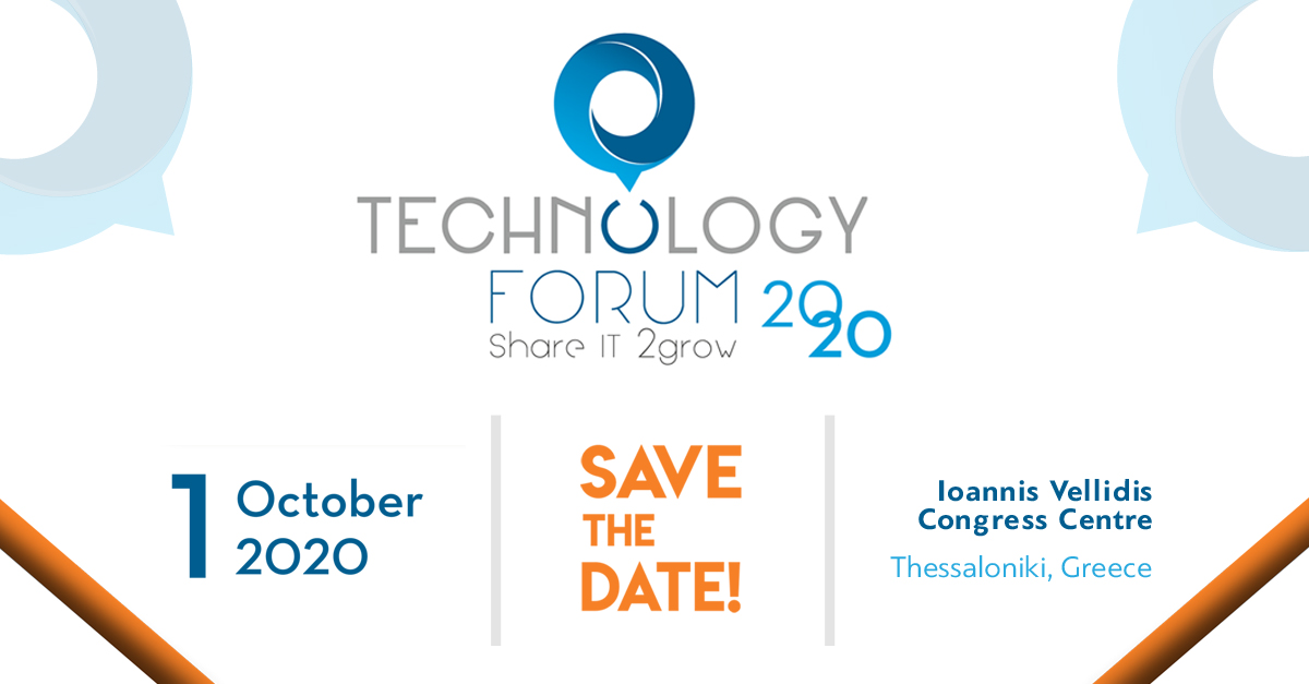 technforum's tweet photo. *SAVE THE DATE*
1st October 2020➡️ 7th Technology Forum @ Sinedriako Kentro 'Ioannis Vellidis' 🕘 09:00-18:00

#TechnologyForum #TechnologyForum2020 #7thTechnologyForum #techforum_thessaloniki #technology_forum #techforum #shareit2grow #thessweek https://t.co/R20ijr1Weh