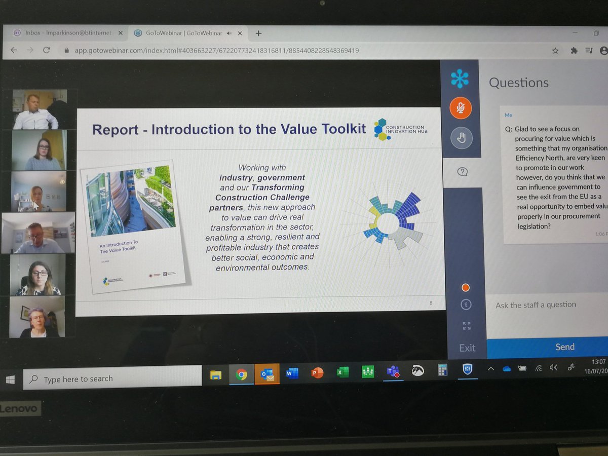 ParkinsonPS's tweet image. Really encouraged to see the @CIH_HUB #valuetoolkit launched today. It provides a real intelligent model for the true measurement of value in construction projects. This is central to the UK&apos;s #BuildBackBetter plans and @EfficiencyNorth will be supporting it&apos;s proposals.