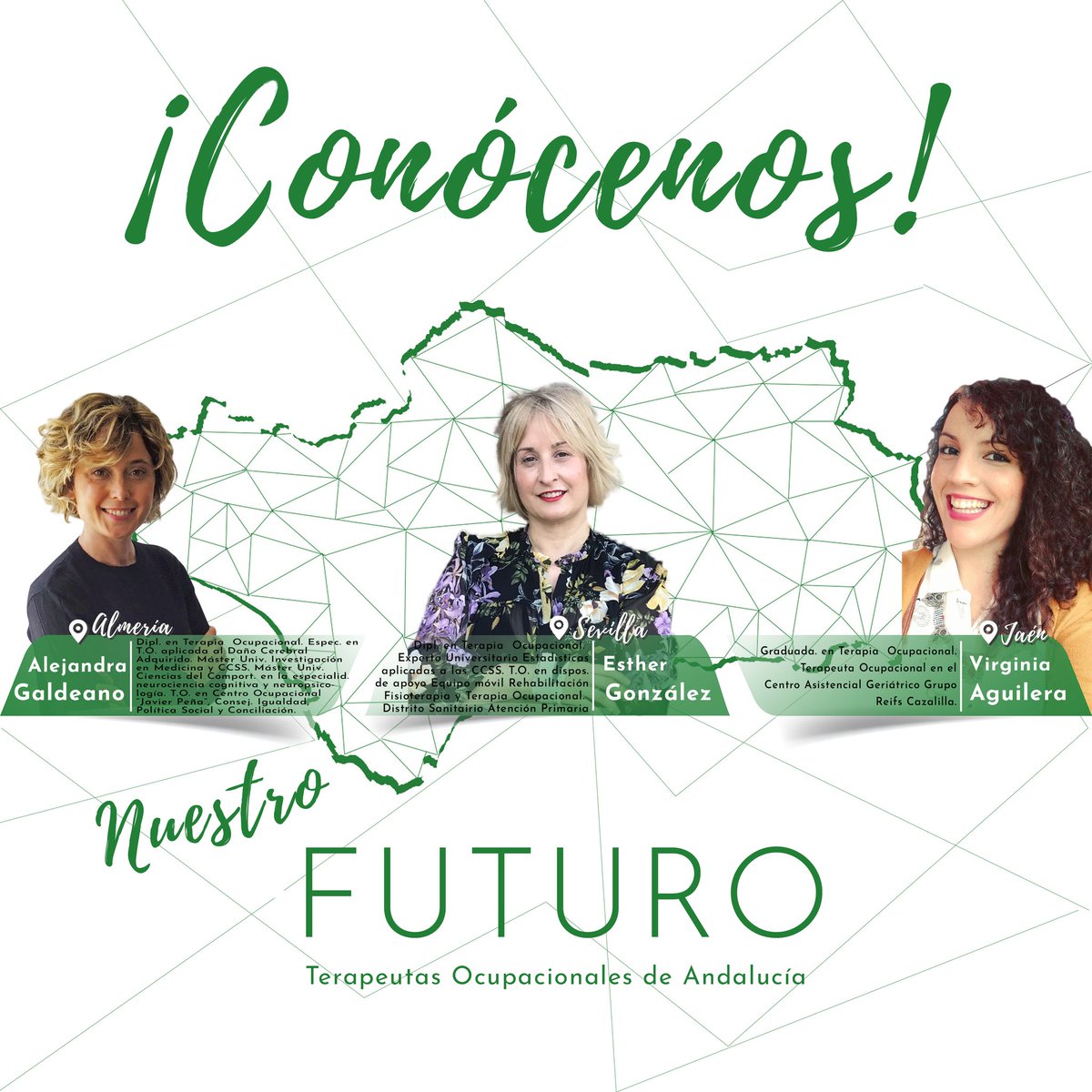 TOandalucia's tweet photo. 📣 "Nuestro Futuro. Terapeutas Ocupacionales de Andalucía" está formado por muchos y muchas terapeutas ocupacionales de Andalucía. Conócenos y únete a este grupo de trabajo. 📣 #nuestroFUTURO #terapiaocupacional #andalucía #terapeutaocupacional #terapeutasocupacionales https://t.co/TKqZW9x2f6