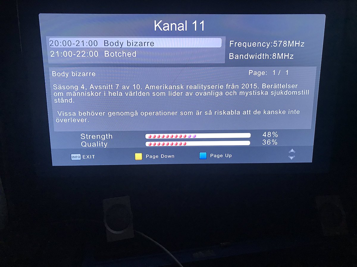 UMTS900's tweet photo. Suomi - Ruotsi maaottelun henkeä tässäkin. Korkeapaineen ansiosta Naapurimaan televisiotaajuudet haittaavat ajoittain Suomen kanavia länsirannikolla. Eilen illalla jopa Öölannin TV-lähetin (800 km päässä) osallistui kisaan ja näkyi Suomessa. @TraficomFinland @Digita_fi https://t.co/KMSLrVjxNW