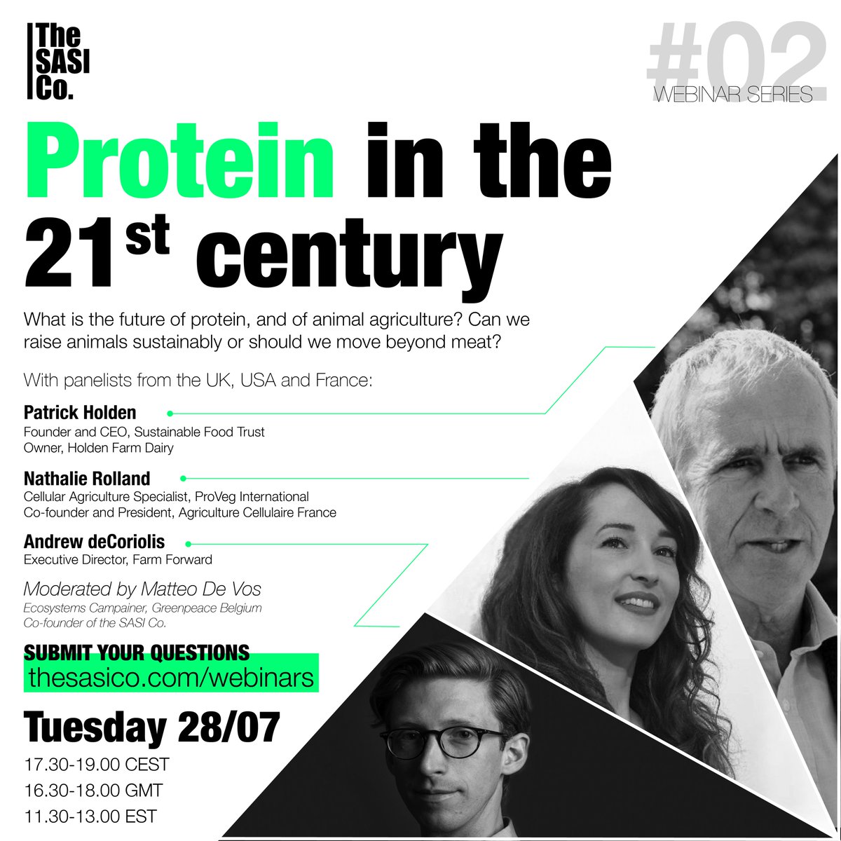 mdvmatteo's tweet photo. What is the future of protein, and of animal agriculture? Can we raise animals sustainably or should we move beyond meat?

Join @thesasico on 28 July as I discuss with @AndrewRdeC, Patrick Holden, and @NathalieRDG

Submit your questions now! here 👉https://t.co/WgFFhjcW0x https://t.co/lwR0f4iISX