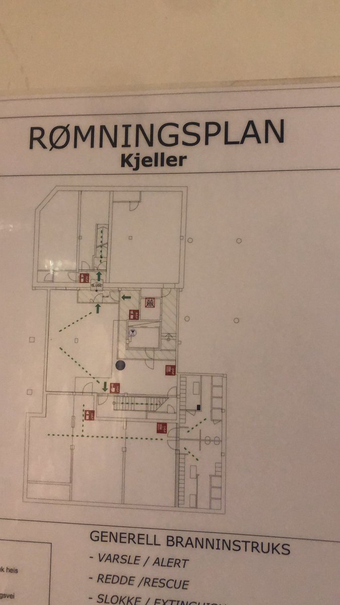 Hvis noen av dere i Kjeller lurer på hvor det har blitt av rømningplanen deres, så har den av en eller annen grunn havnet i Lillehammer.