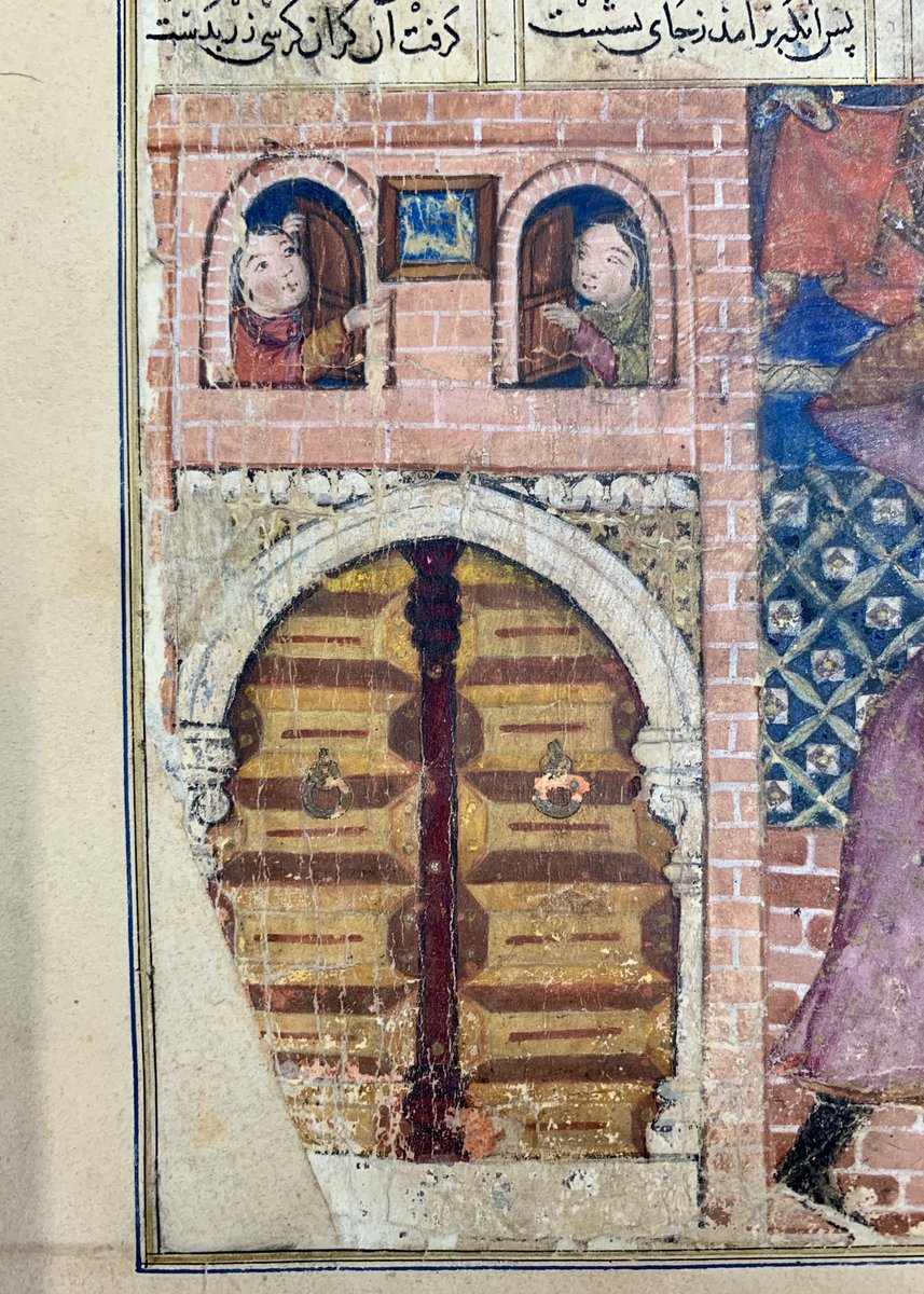 iamkristinesr's tweet photo. Doors and windows onto a murder (Iraj), a King (Manuchihr), the early 14th century (and the weekend?) for this #midweekManuscript @CBL_Dublin Per 111.3 & .4, Shahnama, c.1330, Tabriz, Iran 📚 #GreatMongolShahnama #DemotteShahnama #Ilkhanid https://t.co/mUoWkq80xd
