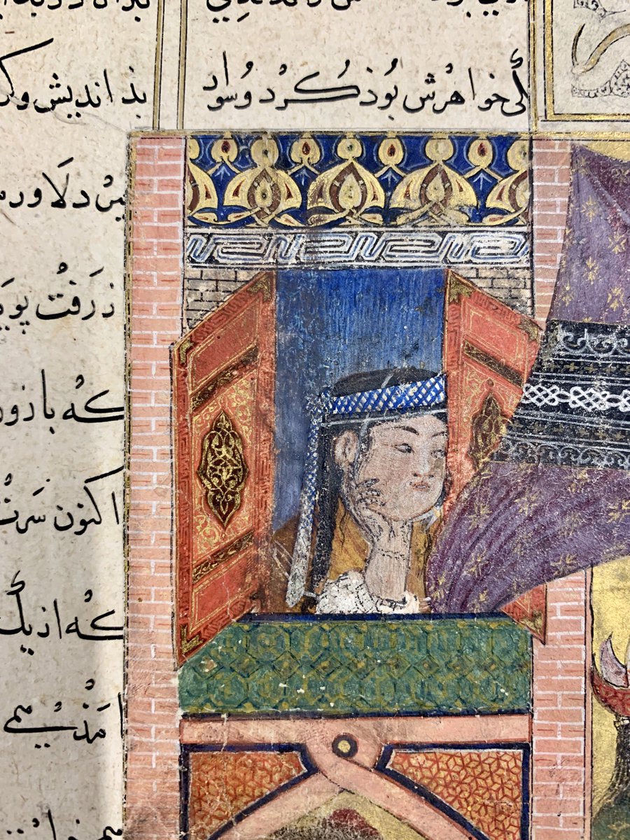 iamkristinesr's tweet photo. Doors and windows onto a murder (Iraj), a King (Manuchihr), the early 14th century (and the weekend?) for this #midweekManuscript @CBL_Dublin Per 111.3 & .4, Shahnama, c.1330, Tabriz, Iran 📚 #GreatMongolShahnama #DemotteShahnama #Ilkhanid https://t.co/mUoWkq80xd