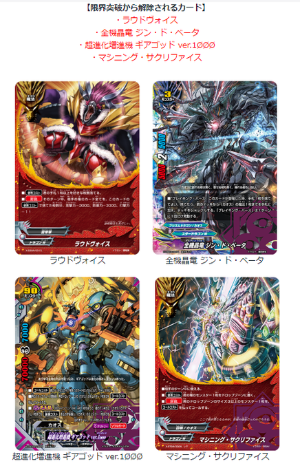 限界突破ルールが更新！「逆天の黒死竜 アビゲール」「アクター