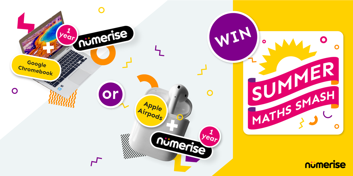 SparxMaths's tweet image. 🎉Competition time🎉  The Numerise Summer Maths Smash is open for entries! It’s free and easy to enter with some AMAZING prizes up for grabs (Apple Airpods sound ok?). Head to hubs.ly/H0szPXF0 for more info. T&amp;amp;Cs apply.