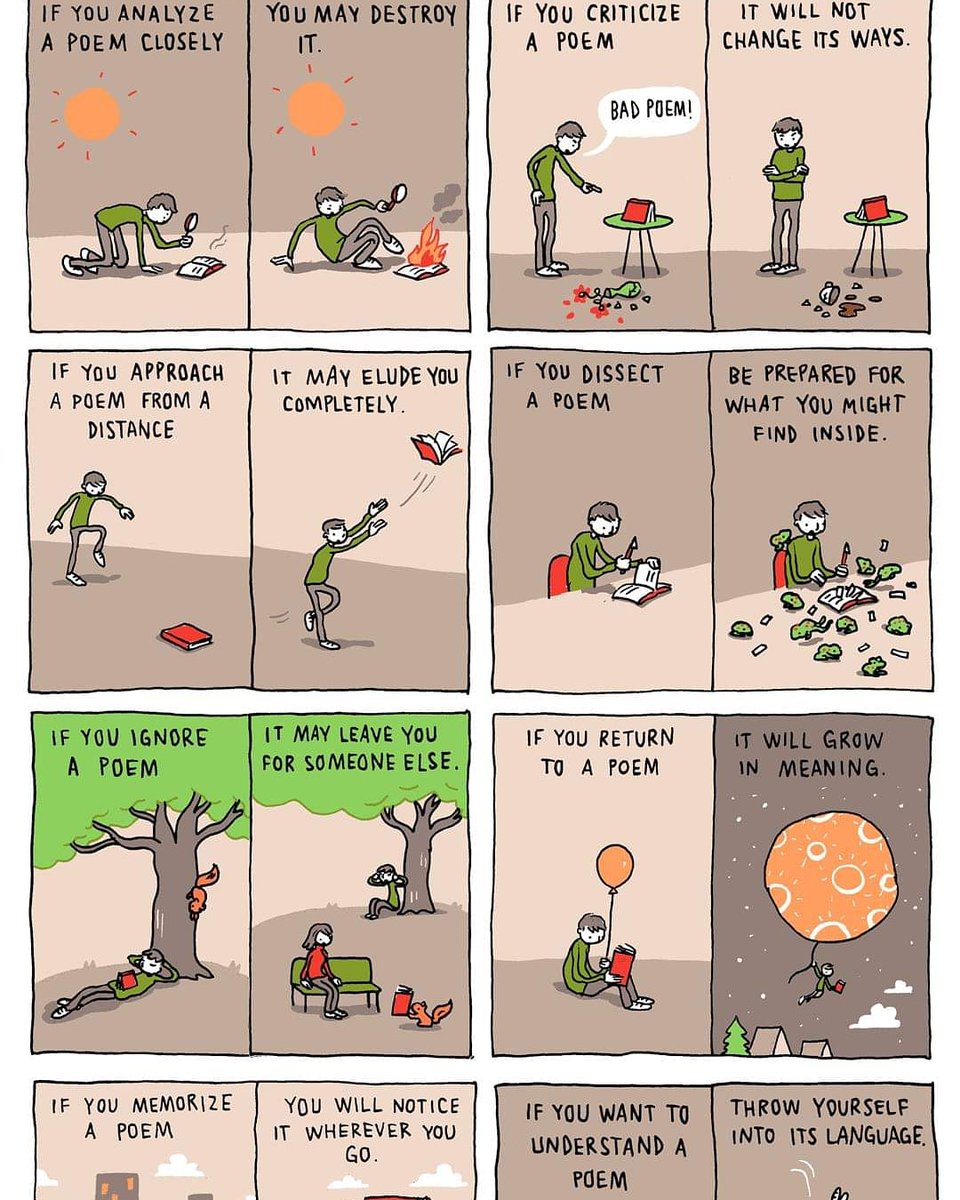 BeingWriterIN's tweet photo. ◆◆◆◆◆◆◆◆◆◆

इंटरनेट से बहुत खूबसूरत ये कॉमिक्स मिला। 

#understandingpoetry 

If you Return to a POEM

It will grow in MEANING

If you MEMORIZE a POEM

You will NOTICE it wherever you go !! https://t.co/JcIOBQAHrT