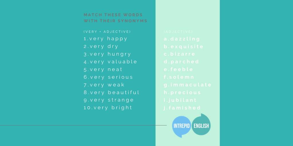 Intrepidenglish's tweet photo. Can you match the words on the left with their synonyms on the right? Try posting a sentence using one of the words on the right in the comments below!
#synonyms #englishvocabulary #vocabulary #englishteacher #englishlesson #languagelearning #languagetip #intrepidenglish https://t.co/PMqT5yuhST