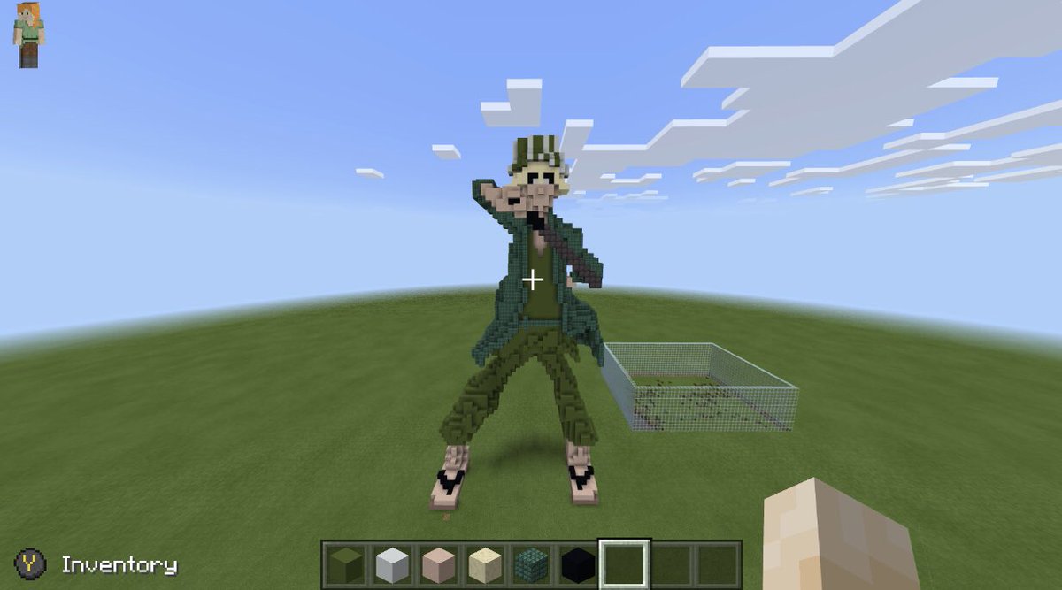 DWadzee's tweet photo. @Ph1LzA attempted to make kisuke in Minecraft but I figured it’d work as your logo as well https://t.co/z8M7G88Yem