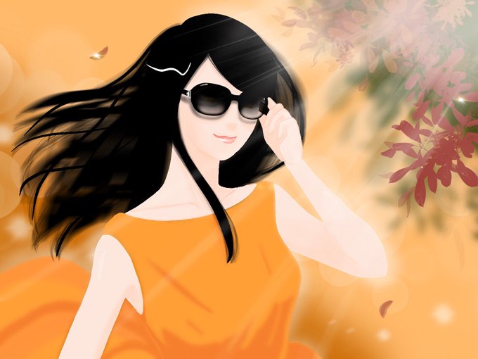サングラスをかけたイラストのtwitterイラスト検索結果