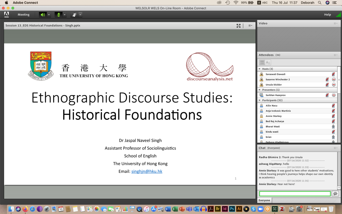 AbracaDebo's tweet photo. 🔴LIVE 4rth day of the mind opening Intensive Methods Week for Doctoral Students in discourse and languages  @OpenUniversity
 @DiscourseNet #methods4PhD #PhD #phdlife https://t.co/RYz9HOG5FQ