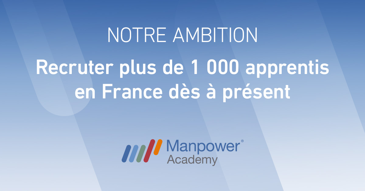 [📣 Annonce] Manpower France renforce son rôle d'expert RH par le développement de l'apprentissage des jeunes, et lance #ManpowerAcademy 👉 bit.ly/3etBWji

Notre ambition : recruter plus de 1 000 apprentis dès à présent. 10 000 ces prochaines années 🚀 (1/3)

#emploi