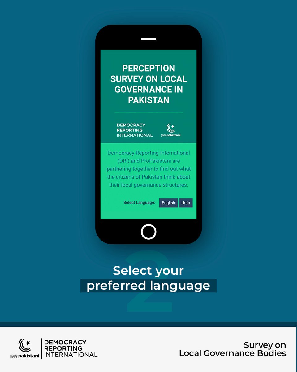 ProPakistaniPK's tweet photo. Here’s how you can take part in DRI and ProPakistani’s survey on local
governance and do your part in making our democracy stronger!
https://t.co/oy8SgvLTZH
#DRI #ProPakistani #PerceptionSurvey #HumariLocalGovernment
#localgovernment #localgovernance #Pakistan https://t.co/VQSWfG86KR
