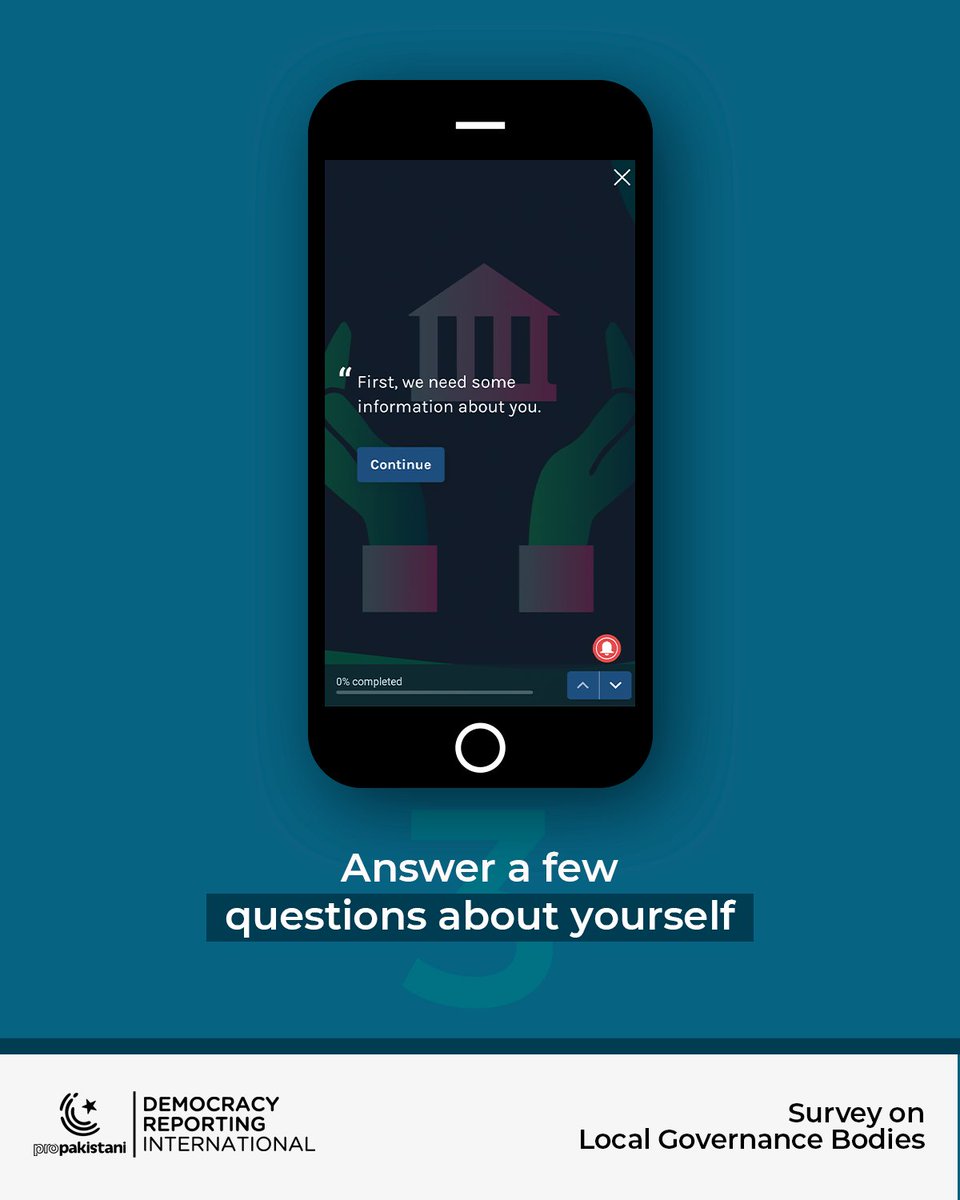 ProPakistaniPK's tweet photo. Here’s how you can take part in DRI and ProPakistani’s survey on local
governance and do your part in making our democracy stronger!
https://t.co/oy8SgvLTZH
#DRI #ProPakistani #PerceptionSurvey #HumariLocalGovernment
#localgovernment #localgovernance #Pakistan https://t.co/VQSWfG86KR