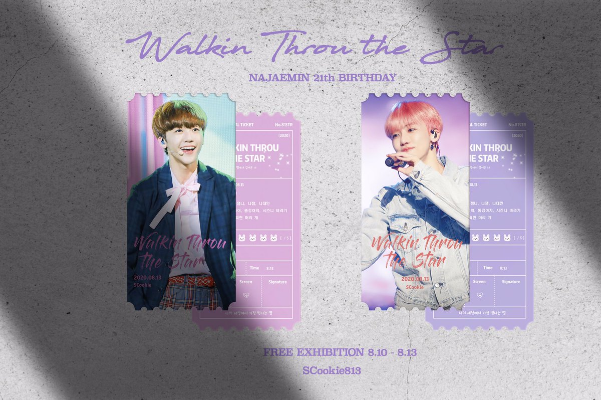 SCookie813's tweet photo. FREE EXHIBITION for JAEMIN
✧
“𝐖𝐚𝐥𝐤𝐢𝐧 𝐓𝐡𝐫𝐨𝐮 𝐭𝐡𝐞 𝐒𝐭𝐚𝐫”
                                   ✦ ⋆ • 
➖
2020.08.10 - 8.13
𝘛𝘩𝘦𝘳𝘦 𝘢𝘳𝘦 𝘯𝘰 𝘣𝘳𝘪𝘨𝘩𝘵𝘦𝘳 𝘴𝘵𝘢𝘳𝘴 𝘵𝘩𝘢𝘯 𝘺𝘰𝘶

#나재민 #재민 #JAEMIN 
#NCTDREAM https://t.co/r4MfRkc5Ju