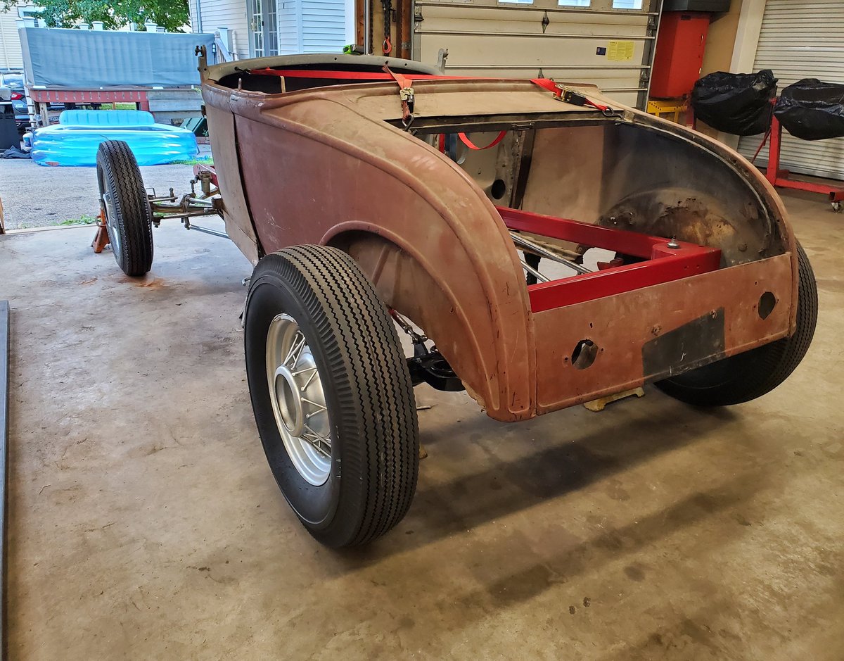 RodsClub's tweet photo. Rims and tires on the new rat rod. #rustrods #rustrodscarclub #rust #kustom #ford #custommade #30modela #1930ford #modela #440mopar #ratrod #ratrods https://t.co/N6AqTlRISp
