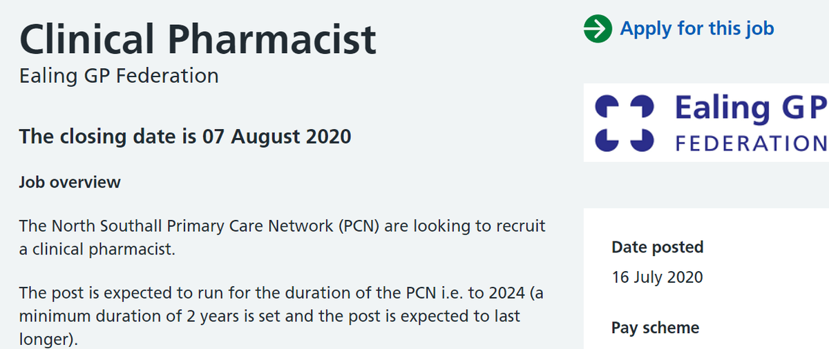 We're recruiting for a clinical pharmacist for the North Southall PCN. 

Join innovative clinical directors Drs Kamini Gautam and Mark Mikhail providing care over 51,000 patients. 

Apply via NHS Jobs at: bit.ly/NSNCP-Advert